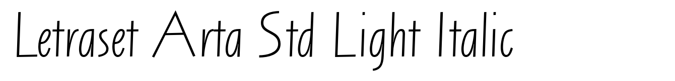 Letraset Arta Std Light Italic